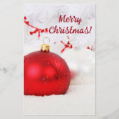 Papeterie Noël Rouge et blanc Joyeux Noël III (Devant)