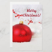 Papeterie Noël Rouge et blanc Joyeux Noël III (Devant / Derrière)