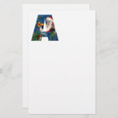 PAPETERIE NOËL UNE LETTRE / SANTA CLAUS BUGLER MONOGRAM (Devant / Derrière)