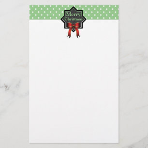 Papeterie Noël vert de point de polka