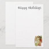 Papeterie Noël vintage, ange (Devant / Derrière)