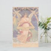 Papeterie Noël Vintage, Ange Victorien Lecture Bible (Debout devant)