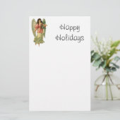 Papeterie Noël Vintage, Antique Ancien Ange Victorien (Debout devant)