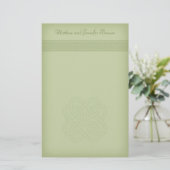 Papeterie Noeud Celtique Irlandais Vert Personnalisé (Debout devant)