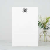 Papeterie Noir 3 Monogramme initial de vigne de script DIY B (Debout devant)