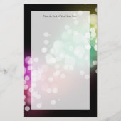 Papeterie Noir avec couleurs Bokeh Lights Design (Devant)