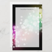 Papeterie Noir avec couleurs Bokeh Lights Design (Devant / Derrière)