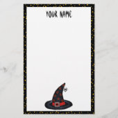 Papeterie Noir Avec Étoiles Casquettes Araignée Orange Dots (Devant)