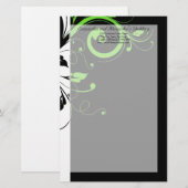 Papeterie Noir/Blanc/Lime Vert Gras Mariage (Devant / Derrière)