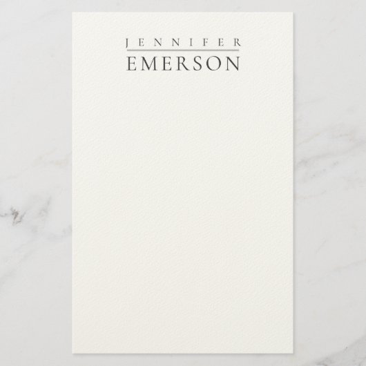 Papeterie Noir blanc minimaliste moderne simple (Devant)