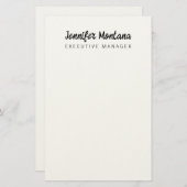 Papeterie Noir & blanc minimaliste Plain moderne (Devant / Derrière)