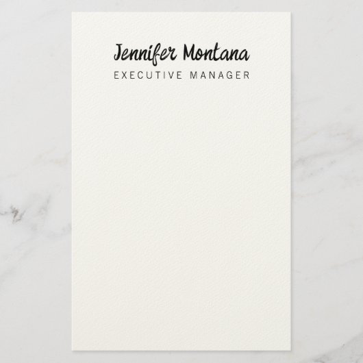 Papeterie Noir & blanc minimaliste Plain moderne (Devant)