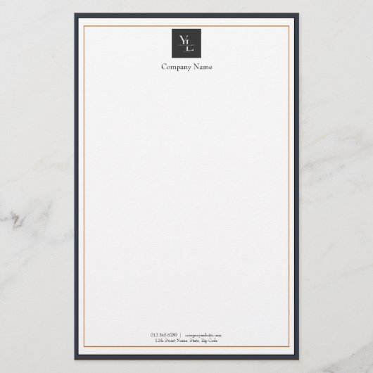 Papeterie Noir blanc moderne avec logo d'entreprise (Devant)