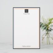 Papeterie Noir blanc moderne avec logo d'entreprise (Debout devant)