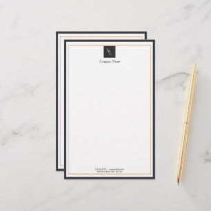 Papeterie Noir blanc moderne avec logo d'entreprise