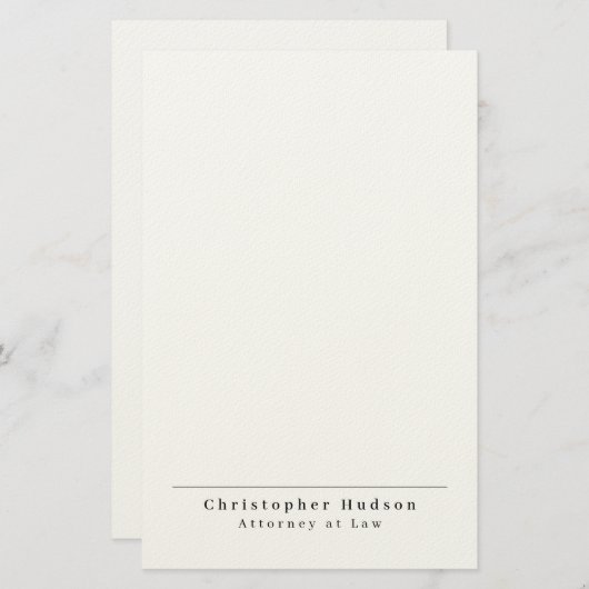 Papeterie Noir blanc simple minimaliste (Devant / Derrière)