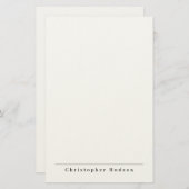 Papeterie Noir Blanc Simple Uni Minimaliste (Devant / Derrière)