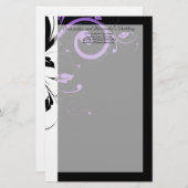 Papeterie Noir et blanc avec accentuation de la spirale viol (Devant / Derrière)