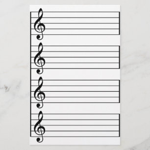 Papeterie Noir et blanc musical de clef du triple G de