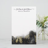 Papeterie Noir Et Or Art Moderne Liquide Aquarelle Encre Aqu (Debout devant)