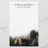 Papeterie Noir Et Or Art Moderne Liquide Aquarelle Encre Aqu (Dos)