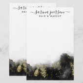 Papeterie Noir Et Or Art Moderne Liquide Aquarelle Encre Aqu (Devant / Derrière)