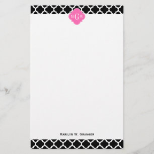 Papeterie Noir Whal Marocain #5 Hot Rose #2 Nom Monogramme