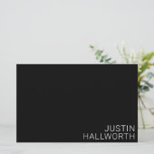 Papeterie Nom blanc moderne en noir (Debout devant)