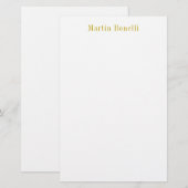 Papeterie Nom de couleur or simple classique unique (Devant / Derrière)