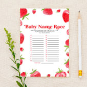 Papeterie Nom de fraise Course Baby shower Activité de jeu