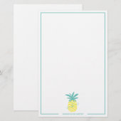 Papeterie Nom de monogramme d'ananas tropical modifiable mod (Devant / Derrière)