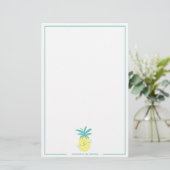 Papeterie Nom de monogramme d'ananas tropical modifiable mod (Debout devant)