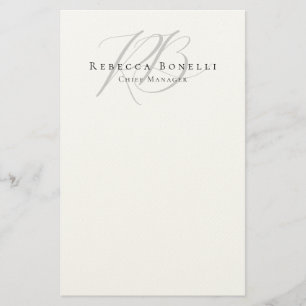 Papeterie Nom de profil exclusif et unique avec monogramme