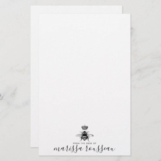 Papeterie Nom du script manuscrit du logo Queen Bee (Devant / Derrière)