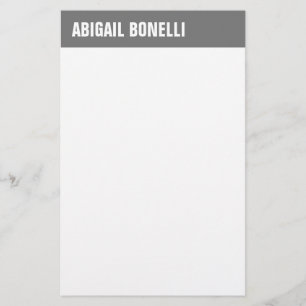 Papeterie Nom gras minimaliste professionnel chic gris blanc