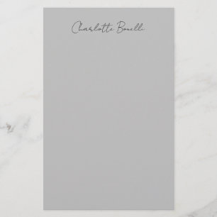 Papeterie Nom manuscrit minimaliste gris