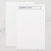 Papeterie Nom minimaliste moderne unique (Devant / Derrière)
