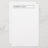 Papeterie Nom minimaliste simple moderne (Devant / Derrière)