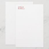 Papeterie Nom Moderne Minimaliste Professionnel Blanc (Devant / Derrière)