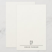Papeterie Nom Monogramme Moderne Professionnel Simple Minima (Devant / Derrière)