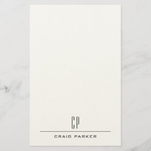 Papeterie Nom Monogramme Moderne Professionnel Simple Minima