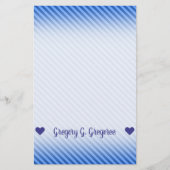 Papeterie Nom; Motif Bleu foncé et Bleu clair (Devant)