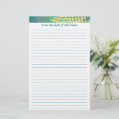 Papeterie Nom Papier à lettres bleu vert pourpre Abstrait (Debout devant)