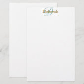 Papeterie nom personnalisé ~ idée monogramme (Devant / Derrière)