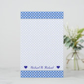 Papeterie Nom personnalisé + Points/Cercles bleus Papier à l (Debout devant)