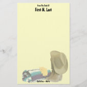 Papeterie Nom personnalisé Western Cowboy Casquette Boot Bla (Devant)