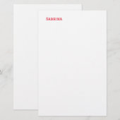 Papeterie Nom Professionnel Simple Clair Élégant Rouge Blanc (Devant / Derrière)