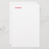 Papeterie Nom Professionnel Simple Clair Propre Rouge Blanc (Devant / Derrière)