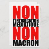 Papeterie Non à l'INTOXICATION MEDIATIQUE NON À MACRON S (Devant / Derrière)