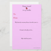 Papeterie Note de remerciement du professeur de fin d'année (Devant / Derrière)